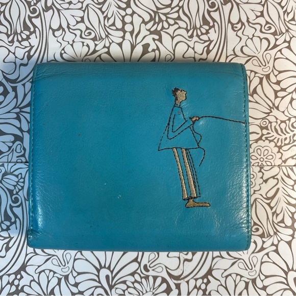 le saunda blue leather cute and romantic trifold wallet - Picture 4 of 16